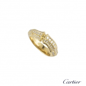 Cartier Yellow Gold Diamond Set Bamboo Ring Cartier Yellow Gold Diamond Set Bamboo Ring